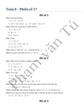Toán 8  Phiếu bài tập số 17
